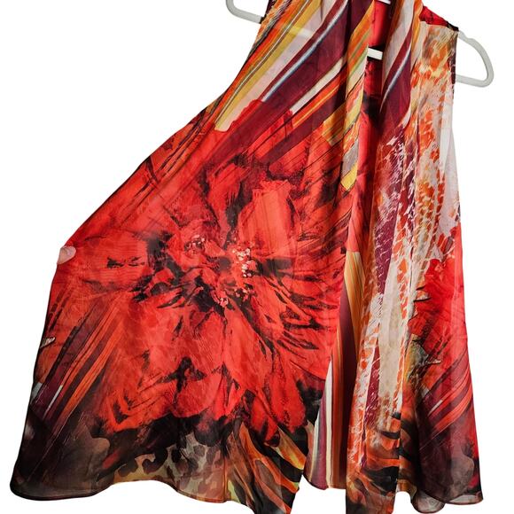 Susan Graver Womens Boho Artsy Floral Long Kimono Cover-Up Cardigan Top Size 2X - Picture 3 of 10